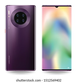 New Smartphone back front mockup. Vector illustration realistic for apps game website and advertising element and easy place demo on screen.