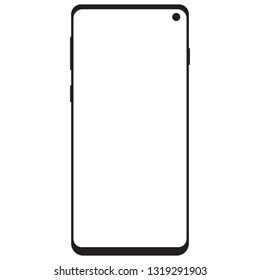 new smartphone with blank white screen. display smartphone isolated - vector - Illustration