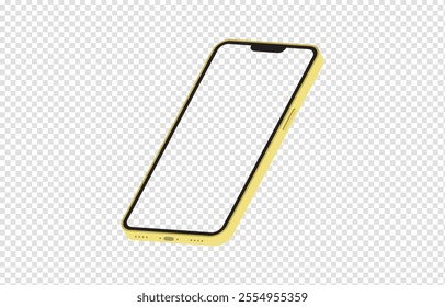 New smartphone mockup on transparent background