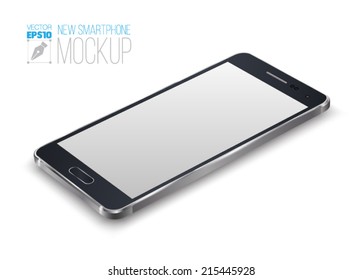 New Smartphone perspective realistic mockup. Vector illustration.