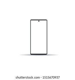 New smartphone vector flat illustration. The layout of the smartphone with a white screen. Front and back side.