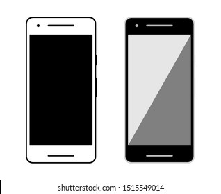 New Smartphone Vector Mock up Icon Set isolated on white background