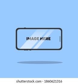 New smartphone vector template for web interface, app demo mockup. Blank screen on transparent background