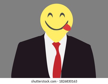 A new smile, a kind of icon. A simple emotion face icon. Smile and tongue dropping icon. Vector illustration