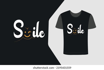 New Smile Typography T-shirt design 2022. Celebrate world smile day.