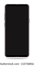 new smratphone 2018 mobile phone isolated, realistic vector illustration