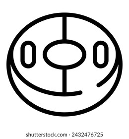 New snow tube icon outline vector. Child nature. Park holiday person