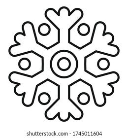 Nuevo icono del copo de nieve. Esbozar nuevo icono vector copo de nieve para el diseño web aislado en fondo blanco