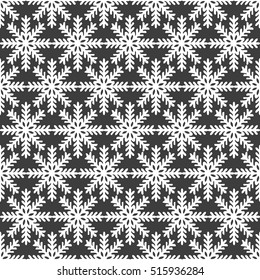 New Snowflake white and black seamless pattern for web design. Vector symbol