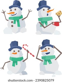 der neue Schneemann-Vektorgrafik für Weihnachten 2023