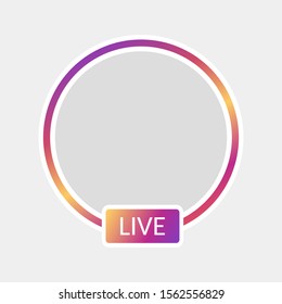 Icono de nuevos medios sociales avatar LIVE video streaming colorido gradient.Element para redes sociales, web, móvil, ui, aplicación Vector EPS 10.