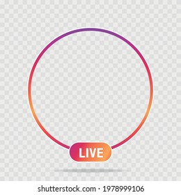 New Social media icon avatar LIVE video streaming colorful gradient.Element for social network, web, mobile, ui, app Vector EPS 10.