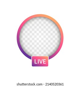 New Social media icon avatar LIVE video streaming colorful gradient.Element for social network, web, mobile, ui, app Vector EPS 10.
