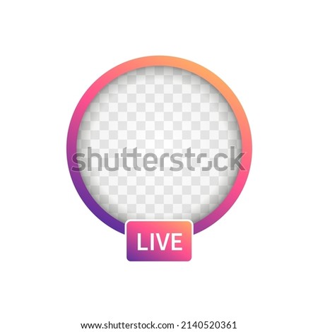 New Social media icon avatar LIVE video streaming colorful gradient.Element for social network, web, mobile, ui, app Vector EPS 10.
