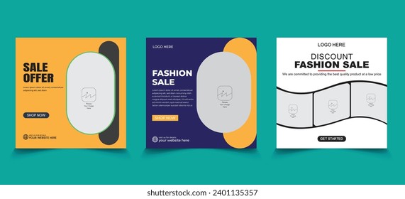 New social media template, New arrival fashion sale social media post template design