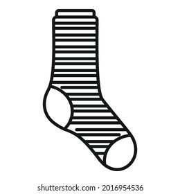 New sock icon outline vector. Kid collection. Cute new sock