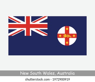 New South Wales Australia Flag. Flag of NSW, AU. Australian State Banner. EPS Vector Illustration