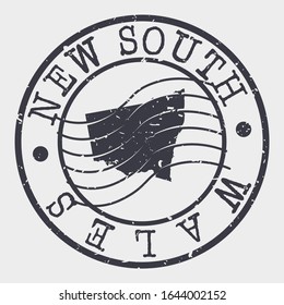 New South Wales Australia Stamp Postal. A Map Silhouette Seal. Passport Round Design. Vector Icon Design Retro Travel.