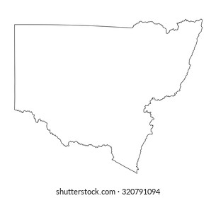 New South Wales contour, Australia vector map illustration isolated on white background.