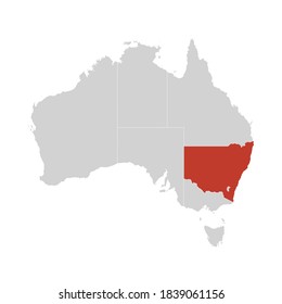 New South Wales Highlighted on Australia Map Eps 10