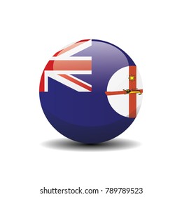 New South Wales national circle button flag background texture. Vector illustration.