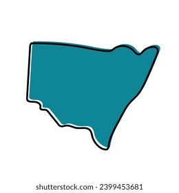 New South Wales NSW state of Australia map design.