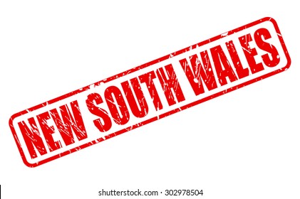 New South Wales red stamp text on white