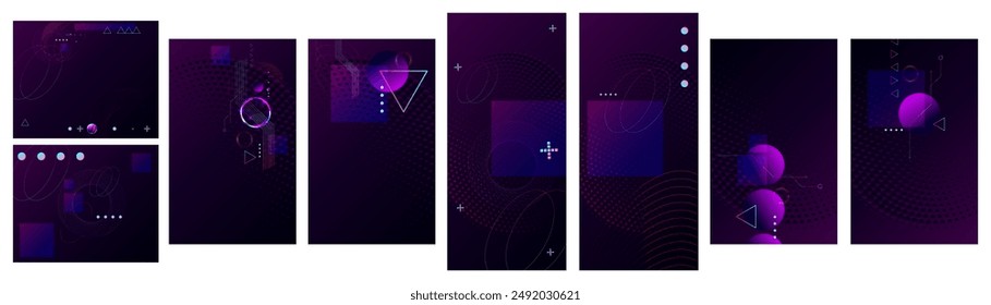 New Space planets and galaxy. New Set of futuristic space posters featuring planets, cosmos, and abstract geometric shapes. Astronomy enthusiasts, science