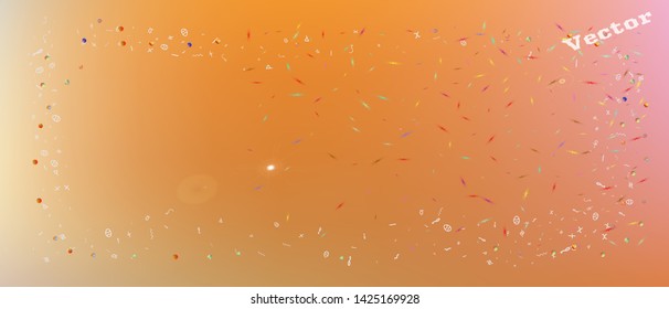 New space and signs confetti. Background light. Liquid colorific illustration. A new Ultra Wide collection background. Colorful clear abstraction. Fancy colored.