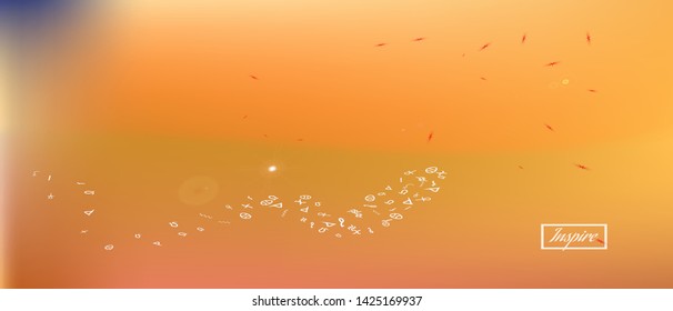 New space and signs confetti. Professional colorific illustration. Background texture. Abstract Ultra Wide background picture. Colorful new abstraction. Fancy colored.