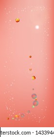 New space and signs confetti. Usefull colorific illustration. Background wallpaper. A new Ultra Wide portrait collection background. Colorful cool abstraction. Coral theme.