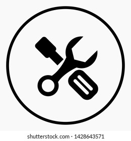 New spanner & screwdriver icon. Vector icon.