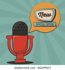 new special offer microphone vintage poster