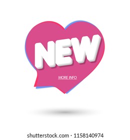 New speech bubble banner design template, Valentines Day, vector illustration