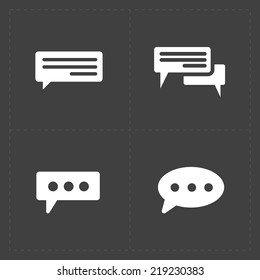 New Speech bubble icons on black background. Vector illustration
