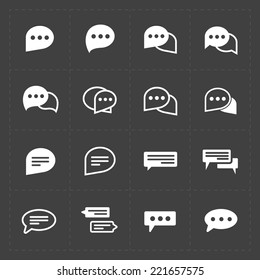 New Speech bubble icons on black background. Vector illustration