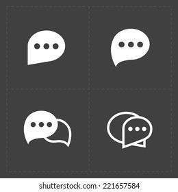 New Speech bubble icons on black background. Vector illustration