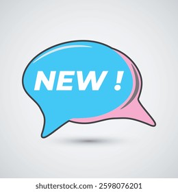 New speech bubble isolated sticker vector design template