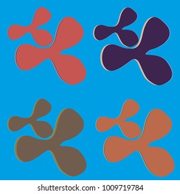 New splats splashes and blobs of brightly colored paint isolated on background.