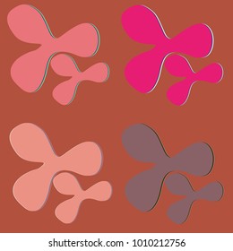 New splats splashes and blobs of brightly colored paint isolated on background.