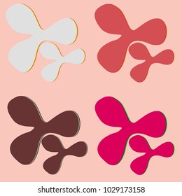 New splats splashes and blobs of brightly colored paint isolated on background.