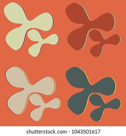 New splats splashes and blobs of brightly colored paint isolated on background.