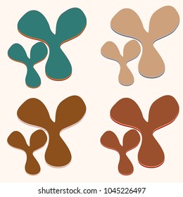 New splats splashes and blobs of brightly colored paint isolated on background.