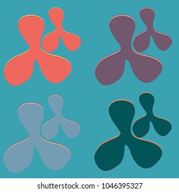 New splats splashes and blobs of brightly colored paint isolated on background.