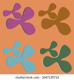 New splats splashes and blobs of brightly colored paint isolated on background.