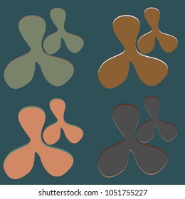 New splats splashes and blobs of brightly colored paint isolated on background.