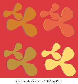 New splats splashes and blobs of brightly colored paint isolated on background.