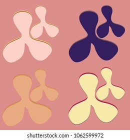 New splats splashes and blobs of brightly colored paint isolated on background.