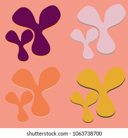 New splats splashes and blobs of brightly colored paint isolated on background.