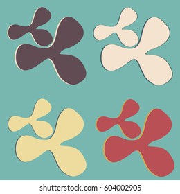 New splats splashes and blobs of brightly colored paint isolated on background.